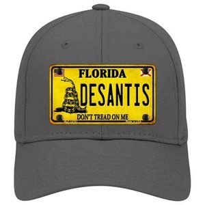 DeSantis Don't Tread on Me Florida Metal on Cotton Velcro Hat - Charcoal